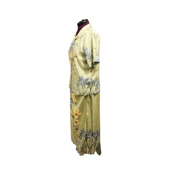 Vintage Tommy Bahama 100% Silk Tropical Top and Wrap Skirt Outfit Set Size M - Picture 2 of 15